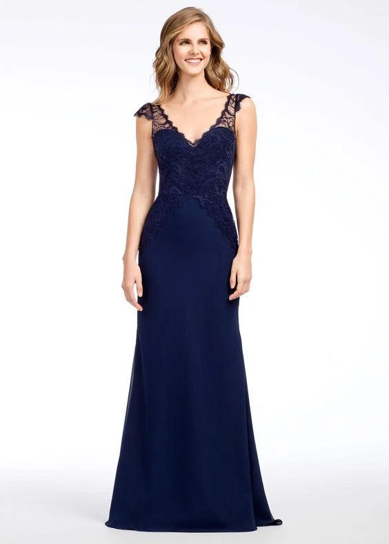 NEW HAYLEY PAIGE OCCASIONS Cap Sleeve Lace & Chiffon Trumpet GOWN Sz 14 $298  - Image 1 of 1