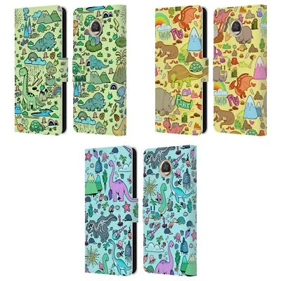 HEAD CASE DESIGNS PREHISTORIC PATTERNS LEATHER BOOK CASE FOR MOTOROLA PHONES - Image 1 of 4