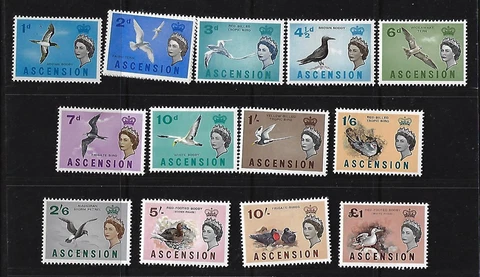 ASCENSION 1963 BIRDS SET OF 13 SG 70//83 NEVER HINGED Cover