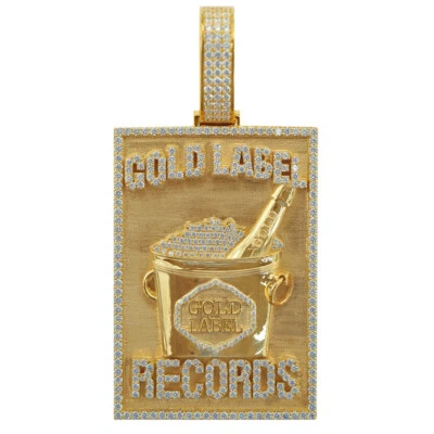 1 ct Round Cubic Zirconia Men's Custom Pendant in 14k Yellow Gold Plated Foto 1 de 4