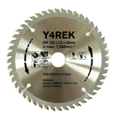 Y4REK 136mm 20mm x 48T Saw Blade for Makita Panasonic Hitachi Dewalt Bosch Hilti