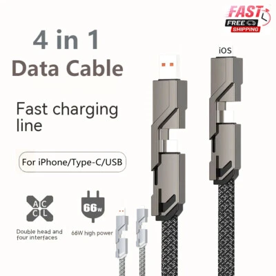 USB Type A Type C to PD USB-C iOS Cable 66W Fast Charge Lead  For iPhone Samsung - Image 1 of 4