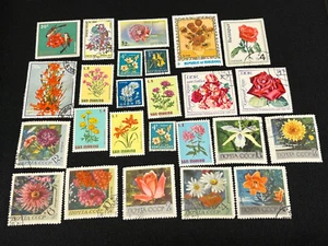 Flower themed stamps various years! All Vintage!!! - Picture 1 of 4