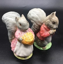 Beatrix Potter 2 Figurines Timmy Tiptoes (c)1948 & Goody Tiptoes (c)1961 England