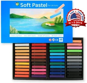 Tiza Cuadrada No Toxica, Pastel Suave, Paquete De 48, Colores Surtidos Nuevo - Bild 1 von 8
