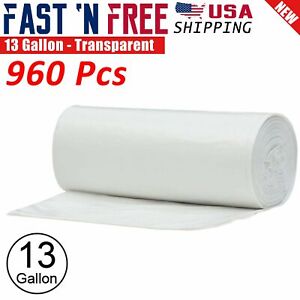 960 Strong 13 Gallon Commercial Kitchen Trash Bag 13 Gal Garbage Bag Yard Clear