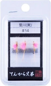 ** SHIMOTSUKE Tenkara Brothers Kebari Fly #14 Satokawa amarillo 3 piezas - Imagen 1 de 2