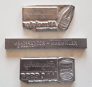 3x alter Druckstempel Reklame Werbung Klischee Druckplatte #006 - Bild 1 von 6