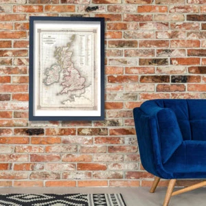 Landkarte Der Britisch Isles Vuillemin 1852 Wandkunst Poster Druck - Picture 1 of 12
