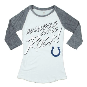 NFL Football Juniors Indianapolis Colts 3/4 Sleeves Rocker Raglan Shirt, White - Picture 1 of 6