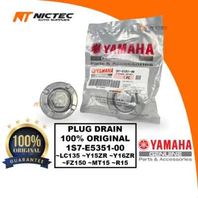 100% ORIGINAL YAMAHA PLUG DRAIN PENUTUP MINYAK HITAM LC135 Y15ZR Y16ZR 1S7-E5351 - Image 1 of 2
