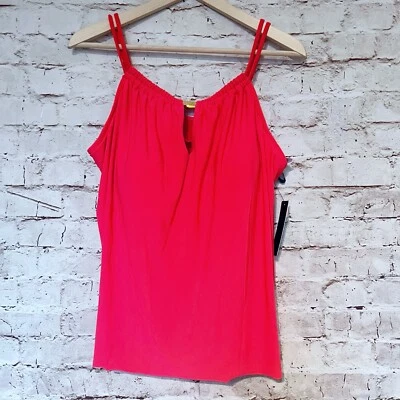 Tankini de natación fluido verde agua para mujer talla XL 16/19 coral neón nuevo sin etiquetas Foto 1 de 4