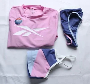 Reebok Girls Long Sleeve Swim 3 Piece Rash Guard Set AP2 Purple Medium (8) - Picture 1 of 12