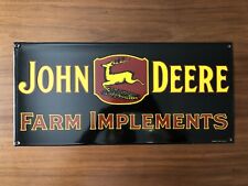 Vintage John Deere Farm Implements Porcelain Sign, Equipment Crops, Tractor