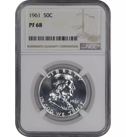 1961 PROOF FRANKLIN HALF DOLLAR 50C NGC CERTIFIED PF 68 - SPOT HAZE FREE Cover