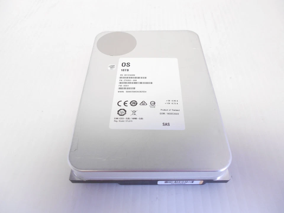 18TB 7.2K SAS 12G 3.5" Server Storage JBOD Hard Drive Dell Not 20TB - Image 1 of 1