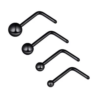 4 шт/комплект крошечный шарик нос L-образный запонки кольца хирургическая сталь ноздри пирсинг 20G - Изображение 1 из 4