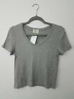 PST by project social T XL Youth Girls Gray Short Sleeve Tshirt Vneck NWT