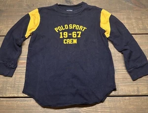 Ralph Lauren Polo Sport Crew Long Sleeve Shirt Youth Size 6 Navy/Gold - Picture 1 of 10