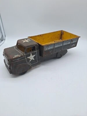 Vintage Marx Tin Military Army Transport Truck Toy USA #41573147 Tin Litho NICE - Image 1 of 4