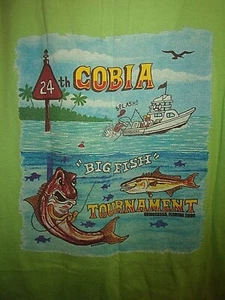 HOMOSASSA FL Big COBIA FISH TORNEO verde M TANQUE TOP - Imagen 1 de 4
