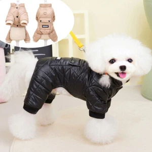 Waterproof Dog Jumpsuit Coat Jacket Warm Fleece Small Pet Puppy Winter Clothes - Picture 1 of 16