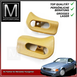 Paar Mercedes SL R129 Kappe Abdeckung BEIGE Sonnenblenden Halter 2 Stück - Picture 1 of 3