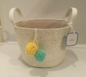 Korb Webstoff mit Bommeln - Bild 1 von 2