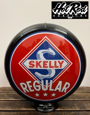 SKELLY GASOLINE Reproduction 13.5" Gas Pump Globe - (Black Body) - Image 1 of 3