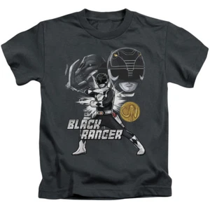 POWER RANGERS BLACK RANGER Toddler Kids Boys Graphic Tee Shirt 2T 3T 4T 4 5-6 7 - Picture 1 of 3