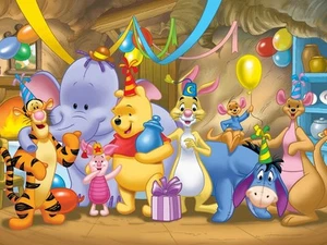 Adesivo murale riposizionabile Winnie the Pooh & Friends larghezza 3 piedi! - Foto 1 di 1