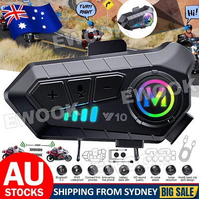 Motorcycle Helmet Headset Wireless Bluetooth5.3 Headphone Speaker Hands-Free - image 1 of 4