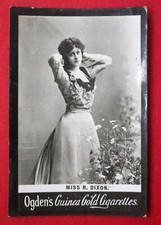 OGDENS GUINEA GOLD SCARCE ANTIQUE 1901 CIGARETTE CARD  ACTRESSES  MISS R. DIXON