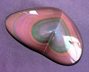 Regenbogen-Obsidian poliert, Mexico, Herz, 114,5g 89x52x22mm, Heilstein - Bild 1 von 8