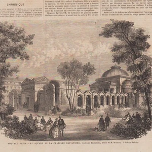 Paris - Le square de la Chapelle Expiatire - Pressestich 1866 - Bild 1 von 2