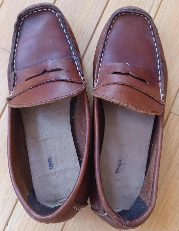 Mocasines de conducción Crewcuts de cuero italiano marrón para niño talla 2 Foto 1 de 4