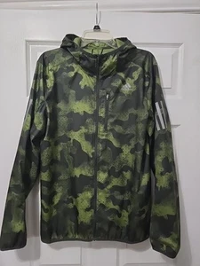Adidas Men’s Own the Run Camouflage Tech Olive/ Legend Earth Running Jacket - Picture 1 of 8