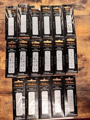 Lote de 17 detalhes selados para unhas Sally Hansen efeitos de salão - Imagem 1 de 2