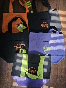 Trader Joe's Mini Bolso de Mano de Lona de Halloween Juego de 5 RARO Edición Limitada NUEVO - Imagen 1 de 3