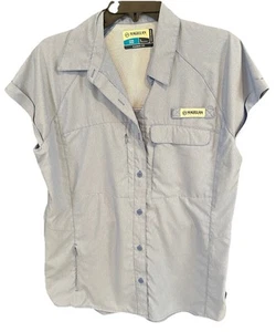 Magellan Outdoors Fish Gear Women’s Shirt, Short Sleeve Collared, Button Up, L - Picture 1 of 2