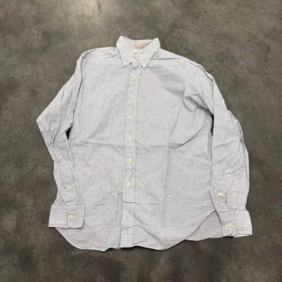 Talla 16 - Camisa de vestir Neiman Marcus para hombre blanca a cuadros con botones ¡Envío rápido! Foto 1 de 4