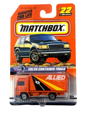 1999 Matchbox Volvo Container Truck #22 (Orange Allied Movers) - Image 1 of 4