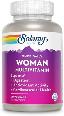SOLARAY Multivitamínico Mujer Una Vez al Día con Hierro, 90 Unidades (Pack de 1)  Foto 1 de 4