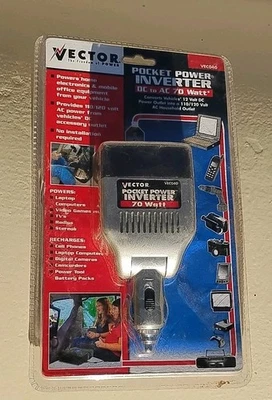 Vector Pocket Power Inverter, 95 Watt Car Adapter. DC To AC. #VEC041 Turn DC/AC - Image 1 of 2