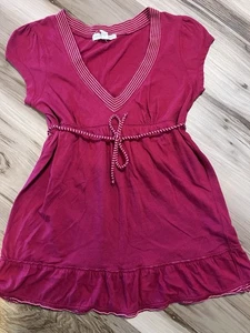 Y2K Vintage Burgundy Aeropostale Babydoll Top Medium M With Ties Fits Small S - Picture 1 of 9