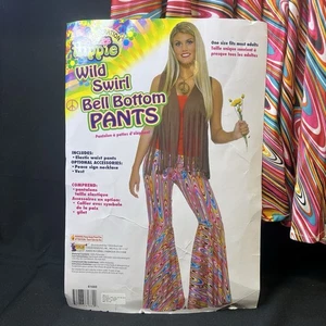 60's & 70's Hippie Bell Bottom Pants & Fringe Vest • Faux Leather • Halloween - Picture 1 of 3