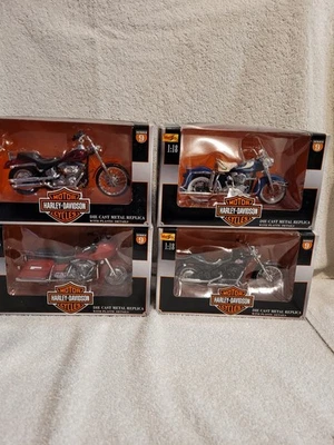 Maisto Harley Davidson 1:18 Motorcycles. Set of 4.  Series 9 - Image 1 of 4