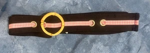 Tiffany Christian Beacon Hill Adj. Modischer Gürtel schwarz mit rosa Gingham Größe S ~ 37" - Bild 1 von 6