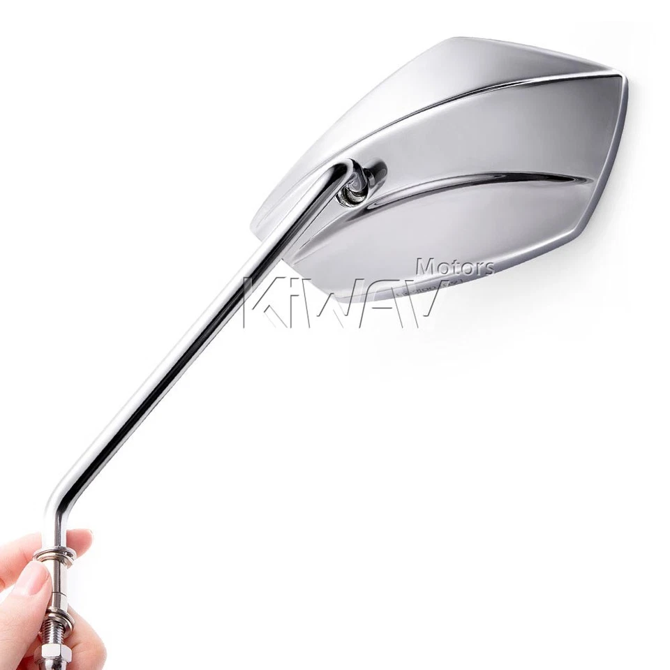 Espejos retrovisores PALM robustos vástago alto cromados CNC para Harley Road Glide Custom FLTRX Foto 1 de 4