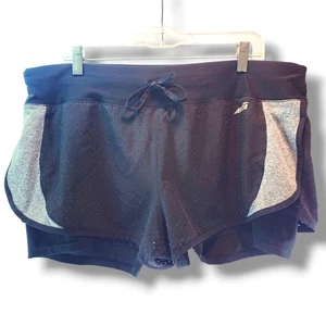 AVIA Women's Running Gym Activewear Shorts Sz XL/2XL Drawstring Black Mesh Lined - Picture 1 of 12